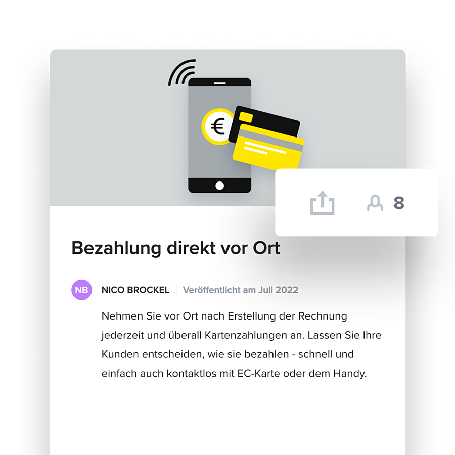 Direkt vor Ort bezahlen dank HERO Pay! Bild: Hero Pay in der Hero Software