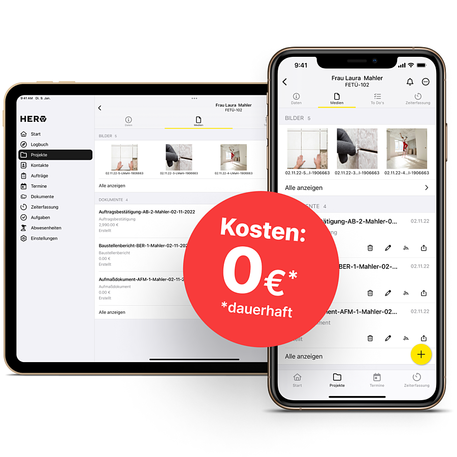 Die HERO Free App für Smartphones und Tablets! Bild: Die Hero Free App für Tablets und Smartphones