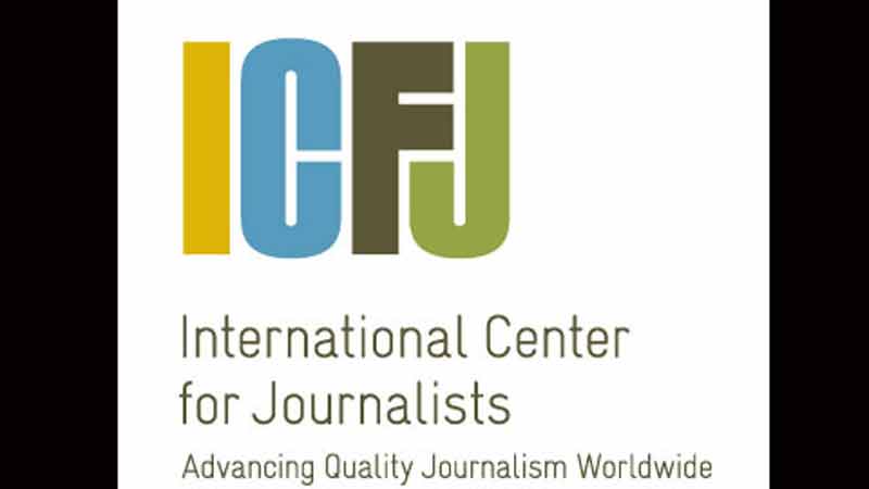 International center. International Organization of journalists. Letter International Center for journalists. ICFJ logo. Global journalism logo.