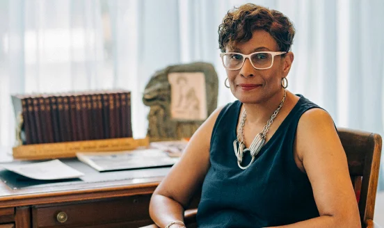 Dr. Frances Toni Draper, CEO & Publisher of The AFRO, in her office