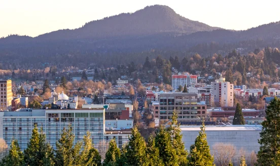 Downtown Eugene, Oregon, as seen from Skinner Butte