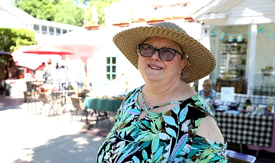 Brenda Schory, staff writer for Shaw Local and the Kane County Chronicle, at an outdoor event