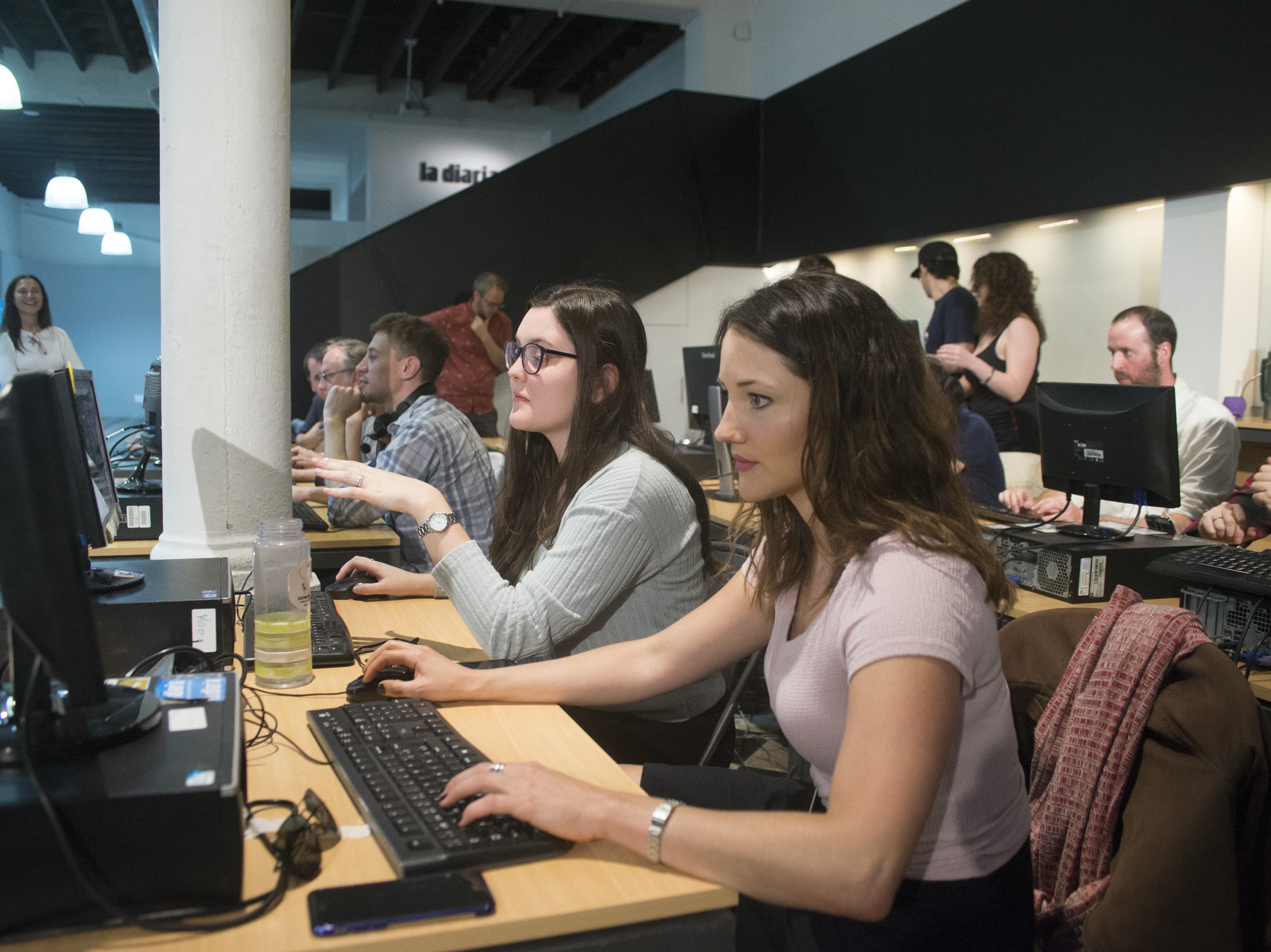 Journalists working at La Diaria