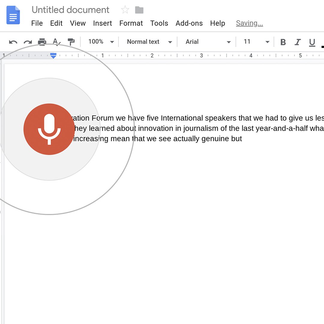 Voice Typing: Transcribe audio using Google Docs - Google News Initiative