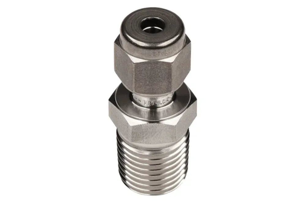 Rett kobling med utvendig BSPT-gjenge til metrisk rør, rustfritt stål, M768LR