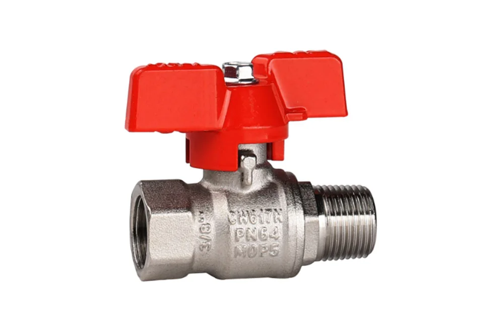 Kuleventil med aluminiumsvinghjul med innvendig BSP-gjenge/utvendig BSP-gjenge, type 4334