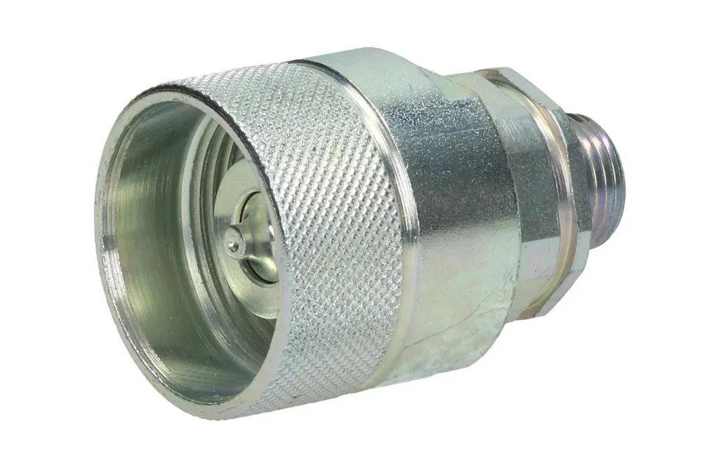 Skrukobling, plugg med METRISK UTGJENG (DIN 2353, lett serie), av galvanisert stål, type HS