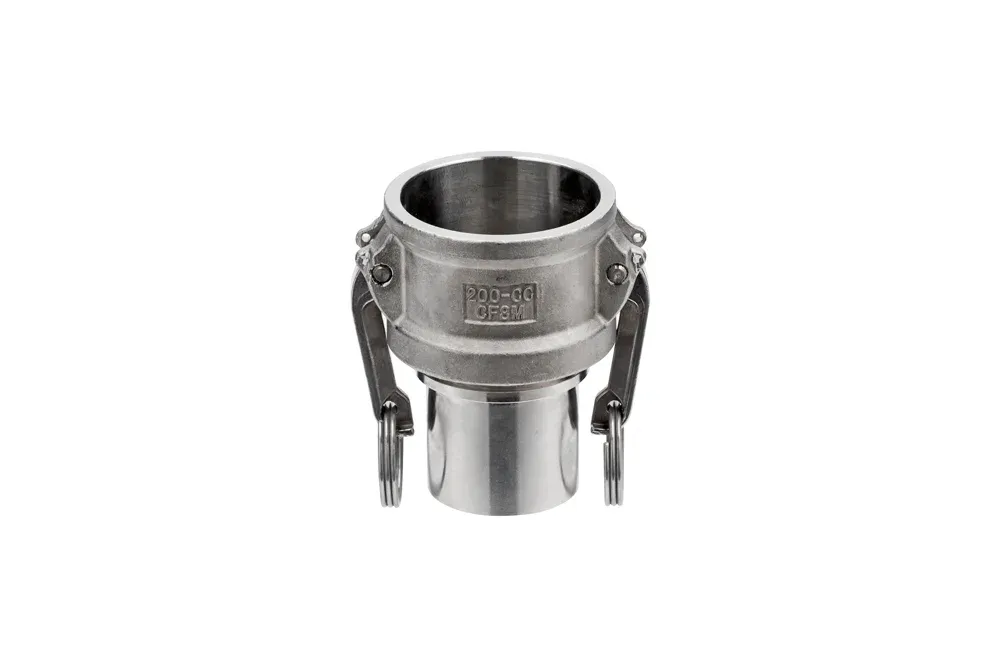 CAMLOCK CRS koblingskontakt med glatt slangetupp, rustfritt stål