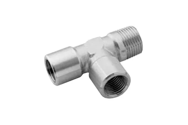 Trikampis jungiamosios detalės „L“ 1x išorinis sriegis BSPT / 2x vidinis sriegis BSP, nerūdijantis plienas, tipas 62450