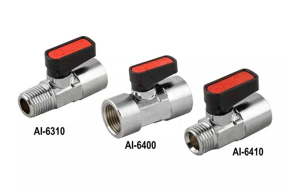 Patvarus, kompaktiškas, vientisas, žalvarinis rutulinis vožtuvas, tipas 6310 / 6400 / 6410