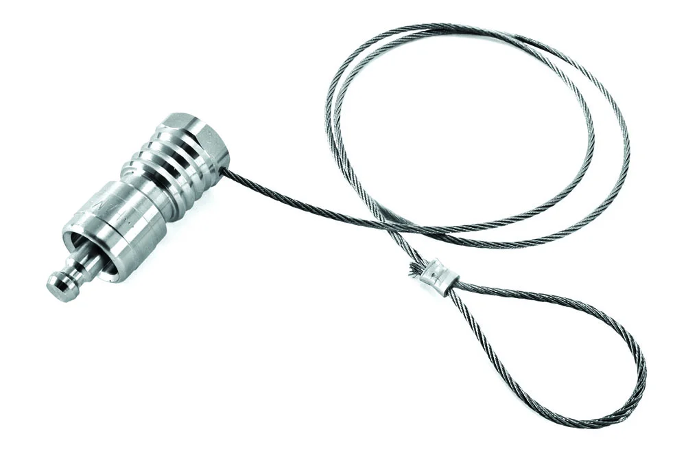 Greitojo sujungimo lizdo dangtelis QC-LOK®, su trosu, tipas QC4, QC6