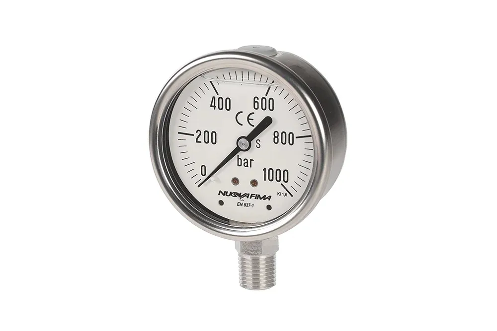 Manometras 1000 bar 1.6 EN 837 (S2), MGS 18 (63 mm), išorinis sriegis