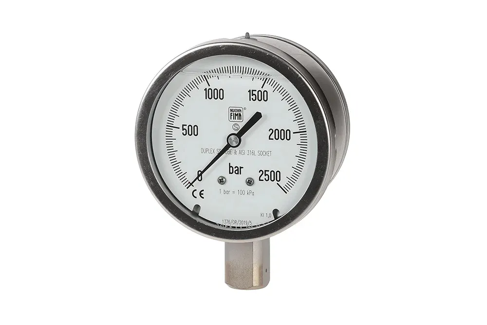 Manometras 2500 ÷ 4000 bar 1.0 saugus (S3) su HP procesine jungtimi, MGS 22 (100, 150 mm)