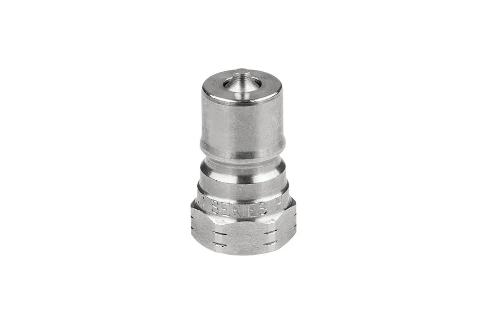 Greitojo sujungimo kištukas su vidiniu sriegiu (3/16" ÷ 1"), su vožtuvu, AISI 303 plienas, PERFECTING