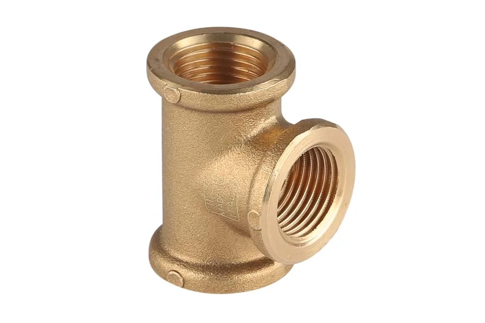 T formos trišakis su vidiniu BSP sriegiu, žalvaris, tipas 3420