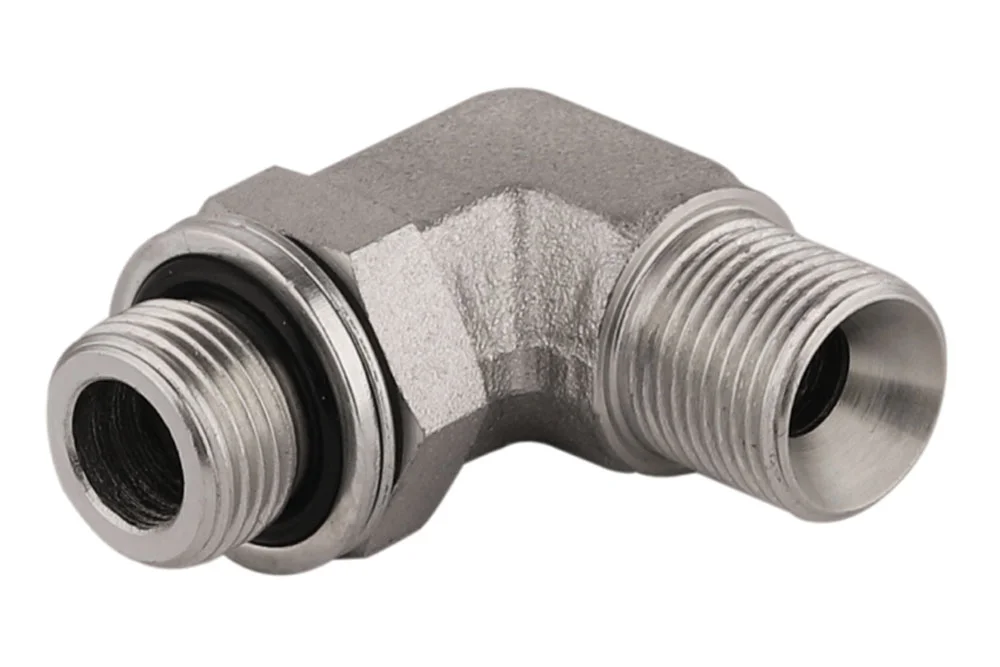 Adapteris – 90° alkūnė išorinis BSP sriegis / išorinis BSP sriegis, reguliuojama, anglinis plienas, tipas A116N