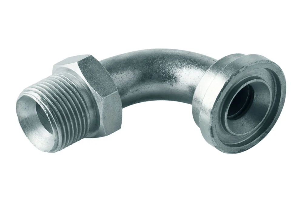 Adapteris 90° su išoriniu BSP sriegiu / SAE 3000 flanšu, anglinis plienas, tipas A120