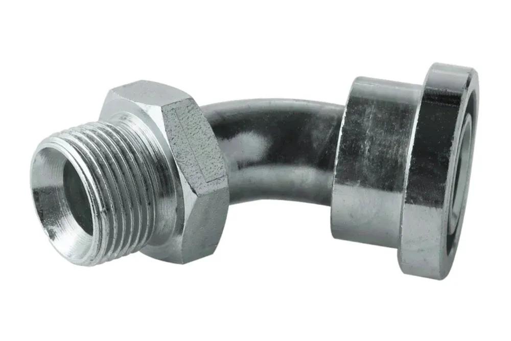 Adapteris 45° su išoriniu BSP sriegiu / SAE 6000 flanšu, anglinis plienas, tipas A123