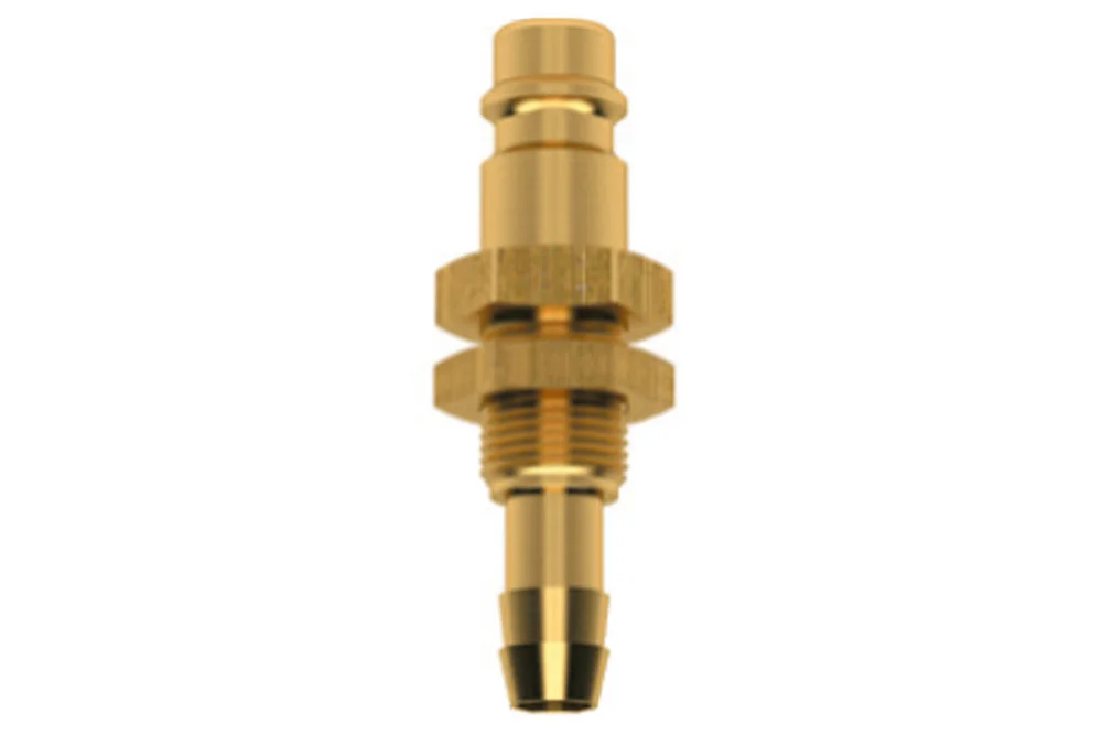 Oro greitos jungties kištukas DN7,2 Eurostandartas, be vožtuvo, pertvarinis, su žarnos antgaliu, 35 bar