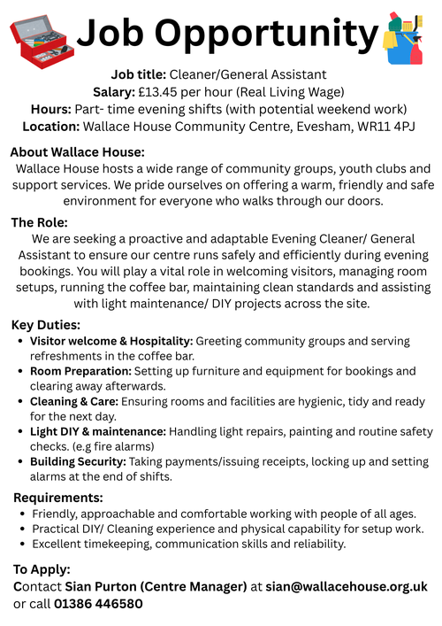 Evening cleaner/ General Assistant