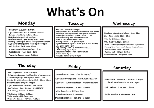 What's on at Wallace House