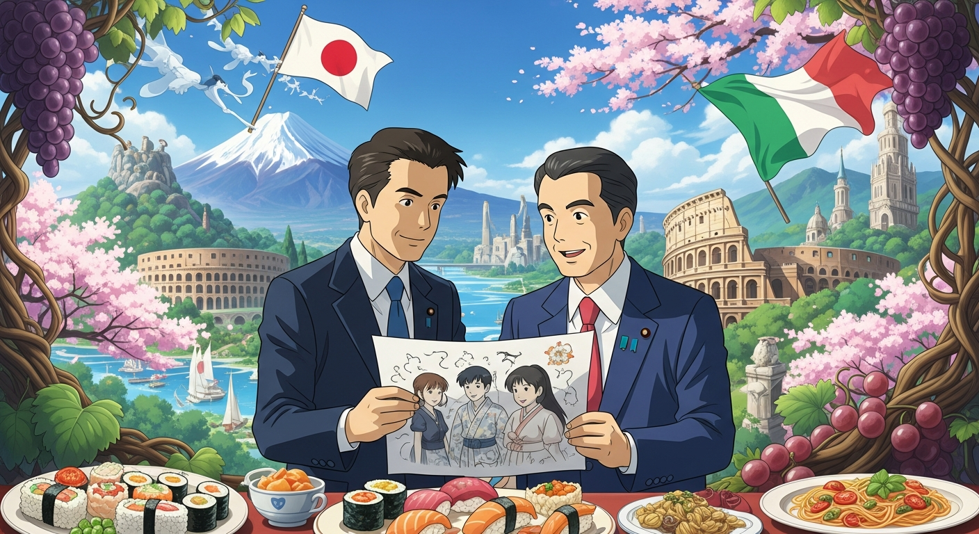 Ghibli風アニメ画像で世界を魅了：日伊首脳の「ポップカルチャー外交」がSNSで話題沸騰！