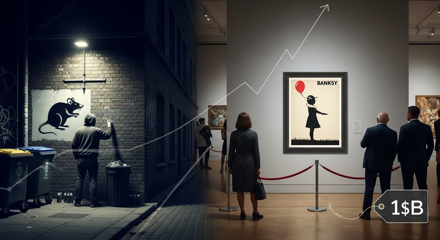 落書きが10億ドル産業に！バンクシー、反逆のアートで市場を再構築