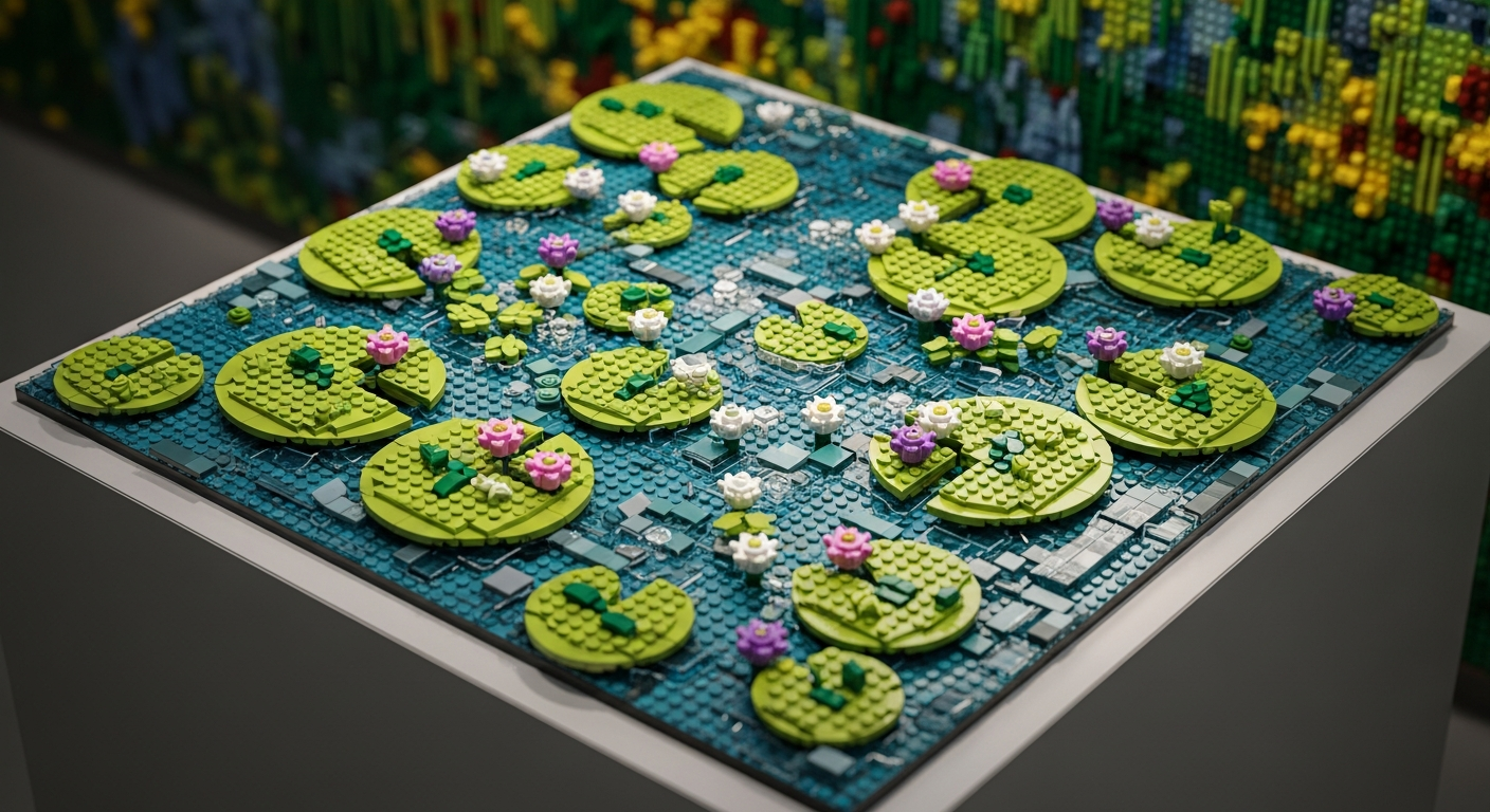 レゴで蘇るモネの傑作「睡蓮」:3,179ピースが織りなすアート体験