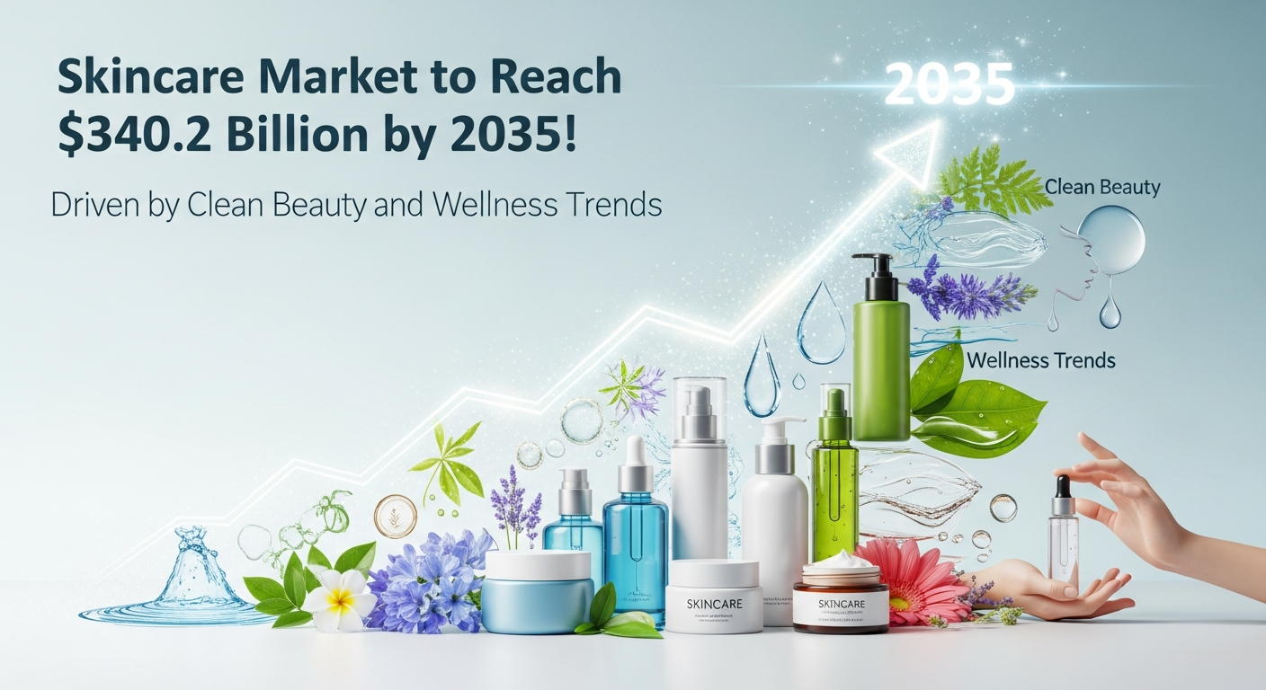 スキンケア市場、2035年までに3402億ドル規模へ！クリーンビューティーとウェルネストレンドが牽引