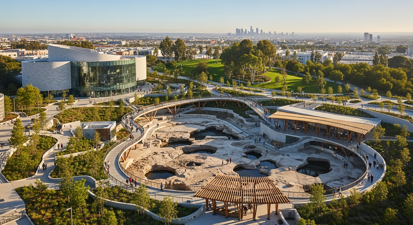 ロサンゼルスのラ・ブレア・タール・ピッツ、WEISS/MANFREDIによる進化:博物館と公園を繋ぐ新しい都市体験