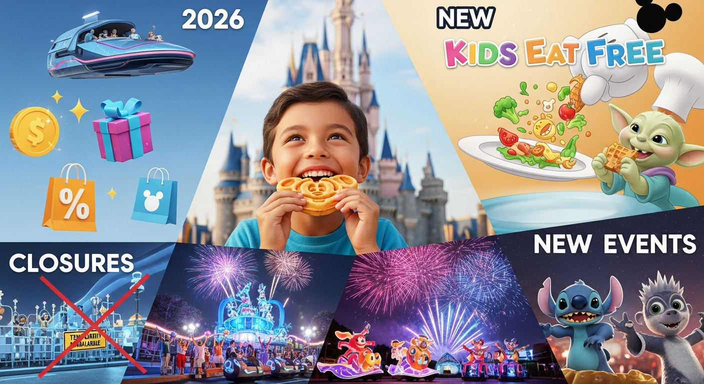 【2026年ディズニー・ワールド】「Kids Eat FREE」導入!割引・閉鎖・新イベント情報まとめと徹底考察