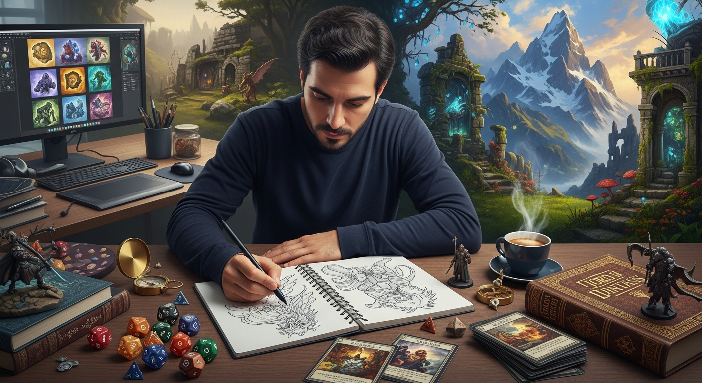 デジタルアーティスト、マッテオ・メローニ氏に聞く:テーブルトークRPGやTCGのインスピレーション源