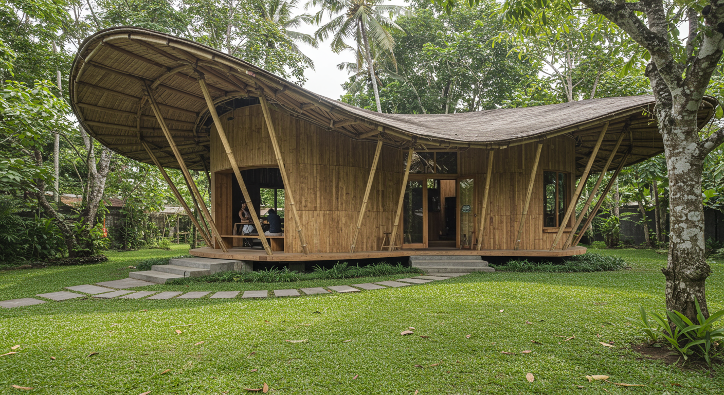 バリ島に現れた炭素を貯める竹の建築:再生とコミュニティの未来を拓く