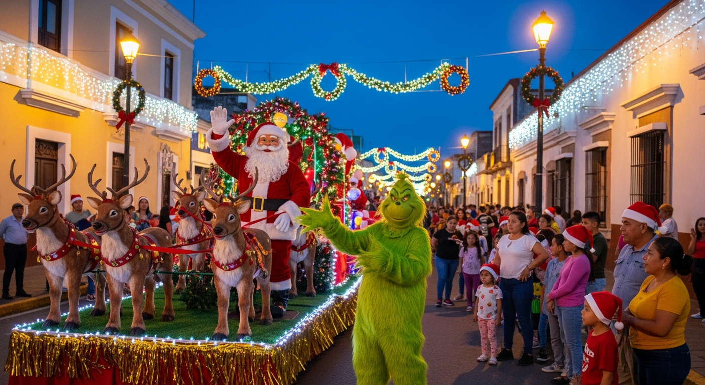 ギャング排除後のエルサルバドル:クリスマスにサンタ、トナカイ、そしてグリンチが登場!安全と喜びが街を彩る