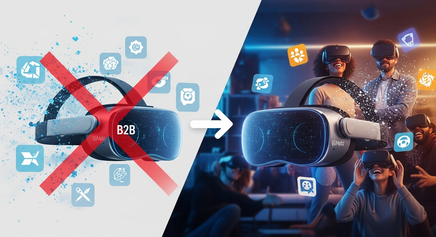Meta、ビジネス向けQuest販売終了と複数VR機能廃止の背景：コンシューマー市場への集中戦略