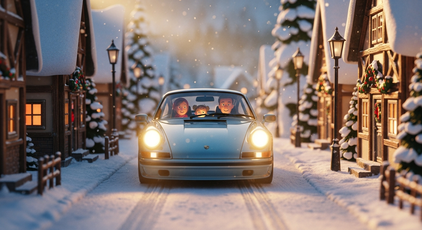 ポルシェ、AI広告に「ノー」。職人技と温もりでクリスマスの広告に新たな光