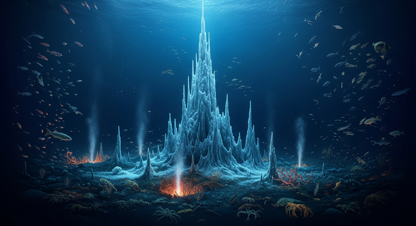 深海4000mで発見された「氷の塔」：過酷な北極海で命を育む驚異の生態系とは