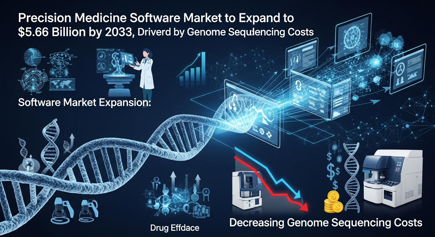 ゲノム解析コスト低下が牽引するプレシジョン・メディシンソフトウェア市場、2033年までに56.6億ドルへ拡大