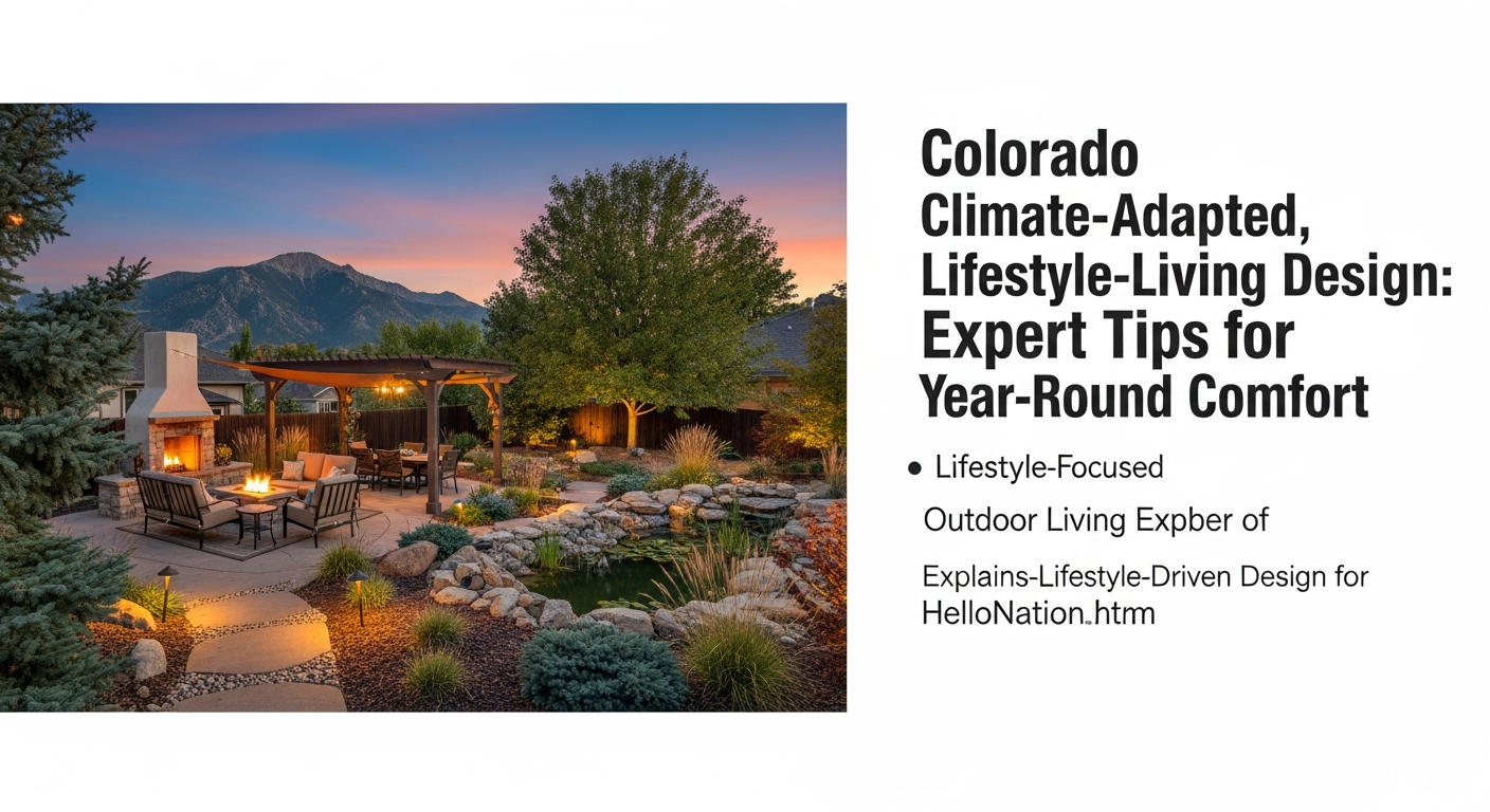 コロラドの気候に合わせた「ライフスタイル重視」の外構デザイン:専門家が解説する、一年中快適に過ごせるアウトドアリビングの秘訣