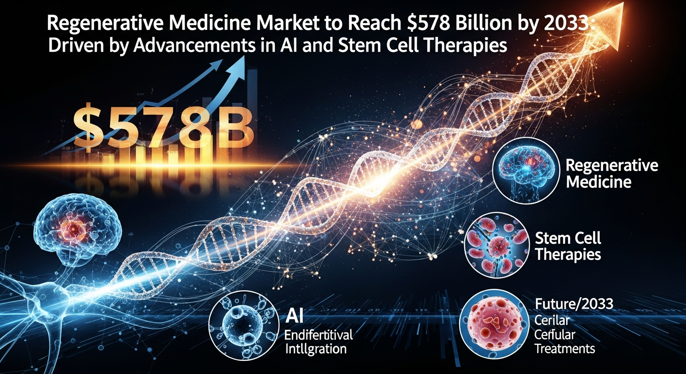 再生医療市場、2033年までに5780億ドル規模へ:AIと幹細胞治療の躍進が牽引