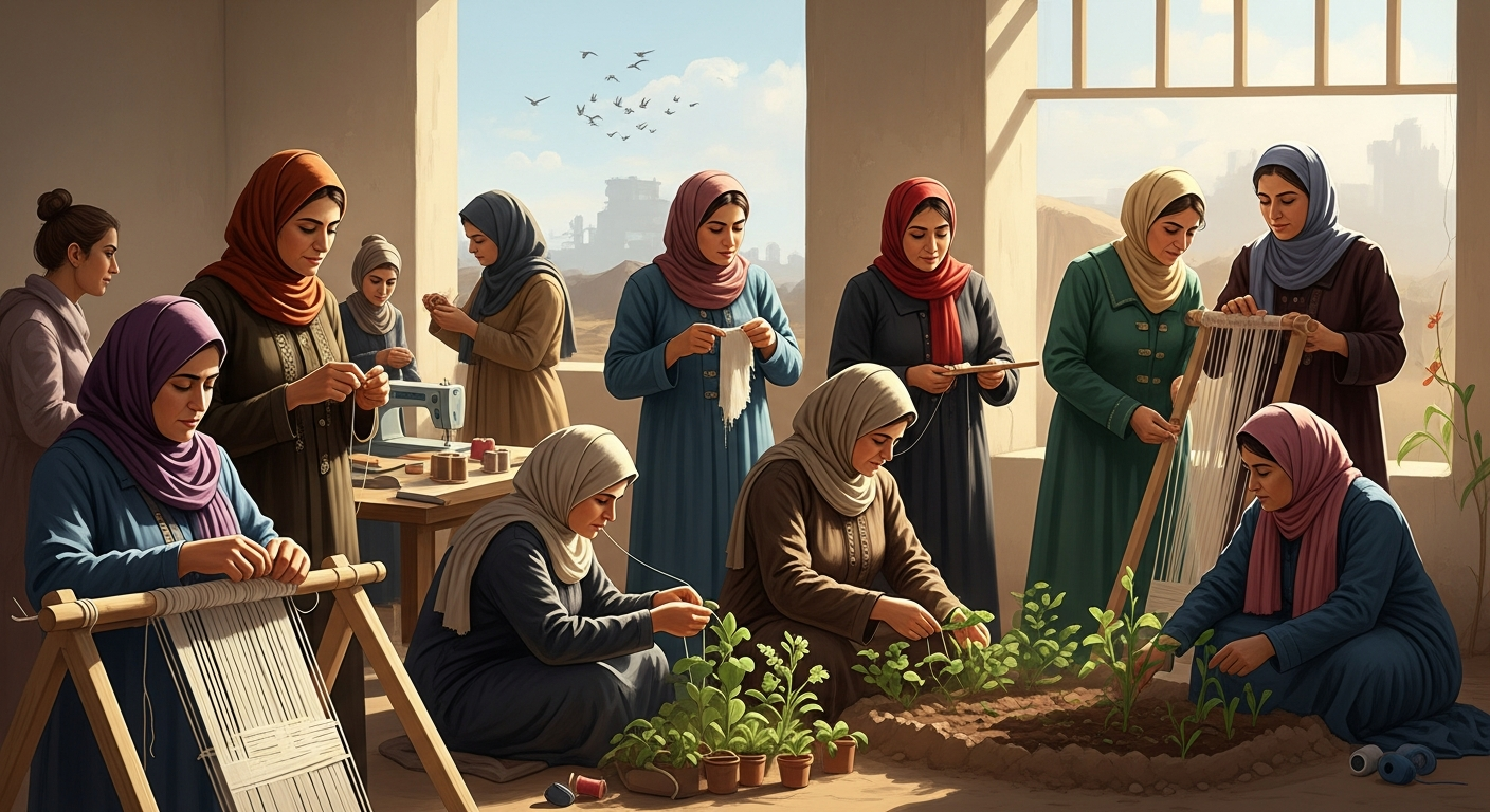 気候変動による避難を強いられたイラク女性たち：スキル訓練がもたらすコミュニティ統合と希望