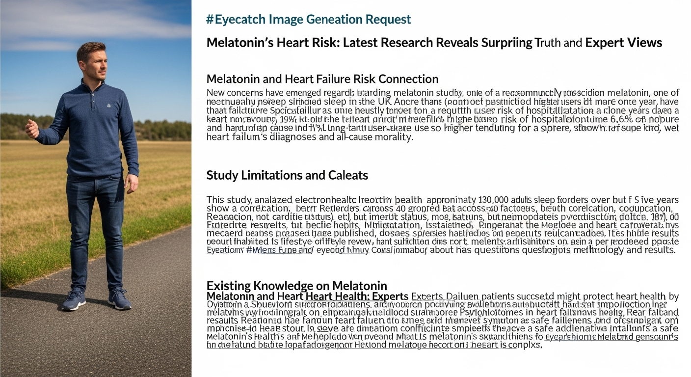 メラトニンの心臓リスク:最新研究が示す意外な真実と専門家の見解