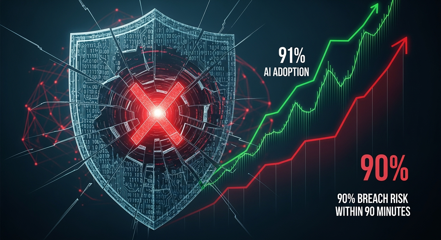 AI利用91%増も、企業AIシステムは100%脆弱!90分以内に90%が侵害されるリスク