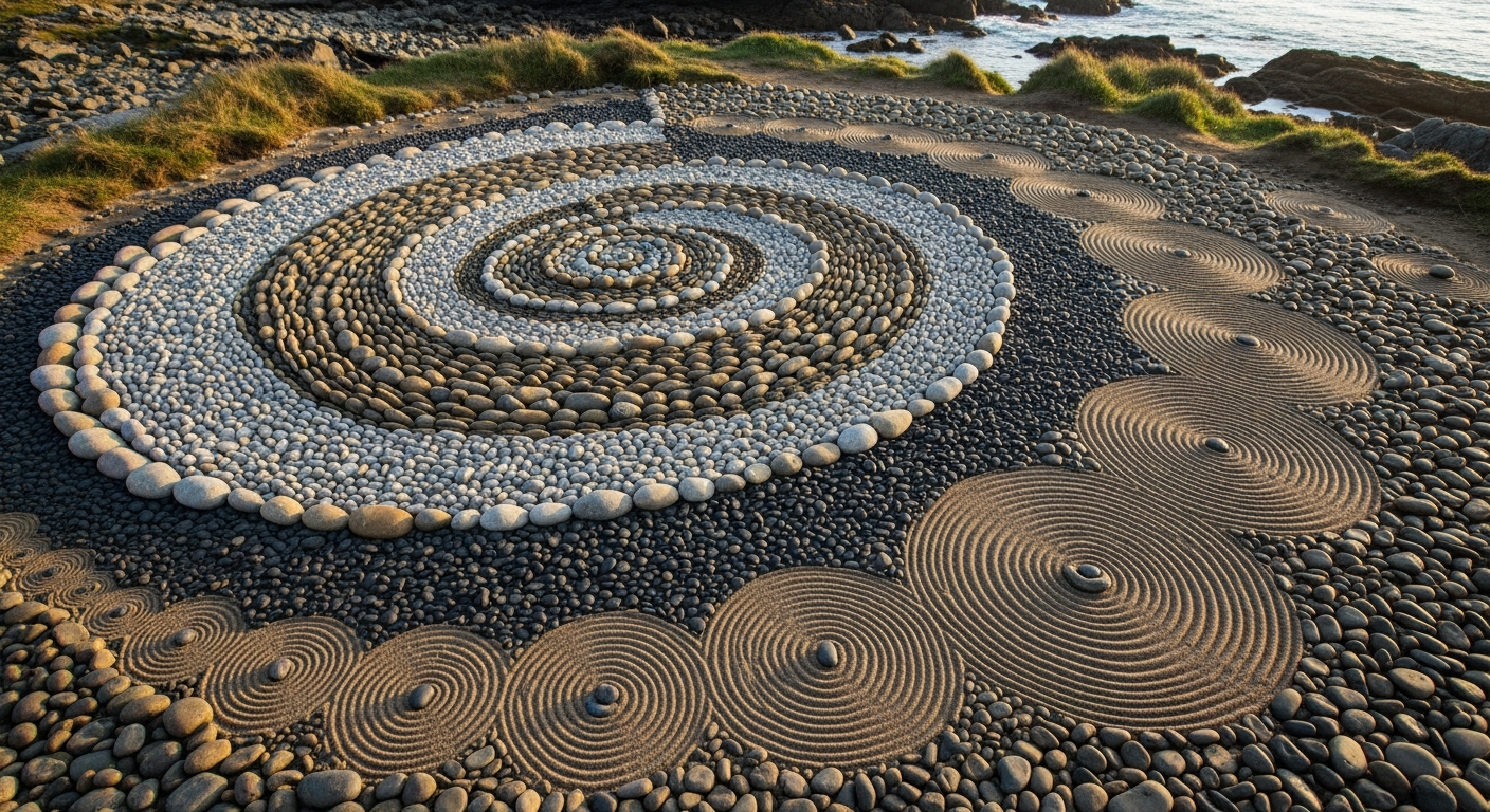 石と砂で描く、自然と一体になる儚き芸術：ジョン・フォアマンのランドアートの世界