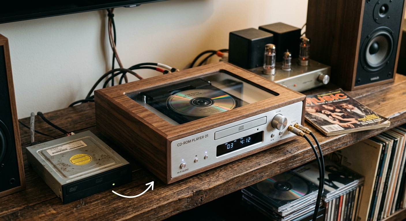 なぜ今、古いIDE光学ドライブが高級オーディオに?「CD-ROM PLAYER 01」が突きつける所有の真価
