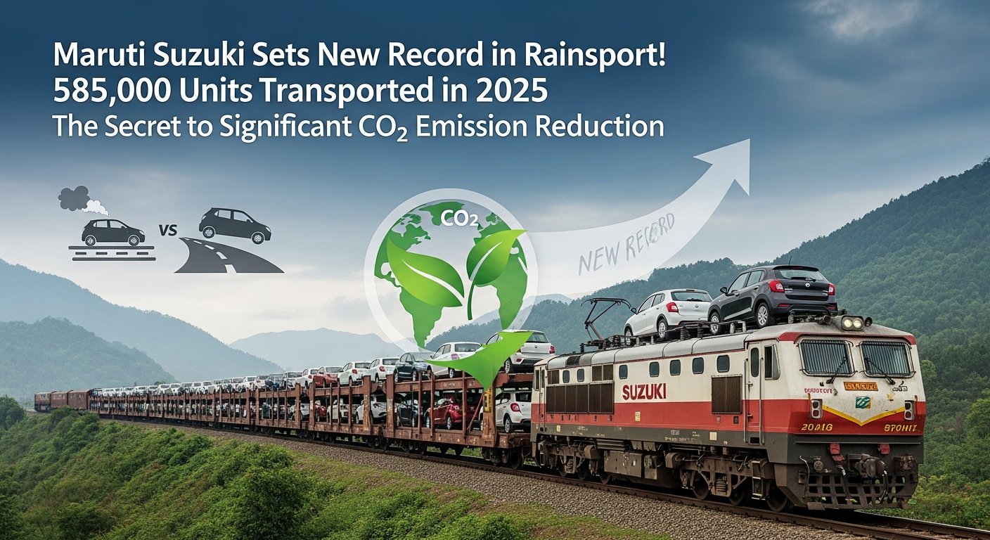 Maruti Suzuki、鉄道輸送で新記録!2025年に58.5万台を運搬、CO2排出量大幅削減の秘密