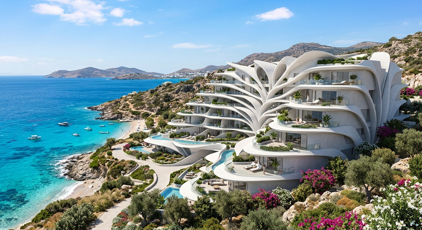 ギリシャの海辺に咲く「花びら」の建築—314 architecture studioが描く未来の集合住宅