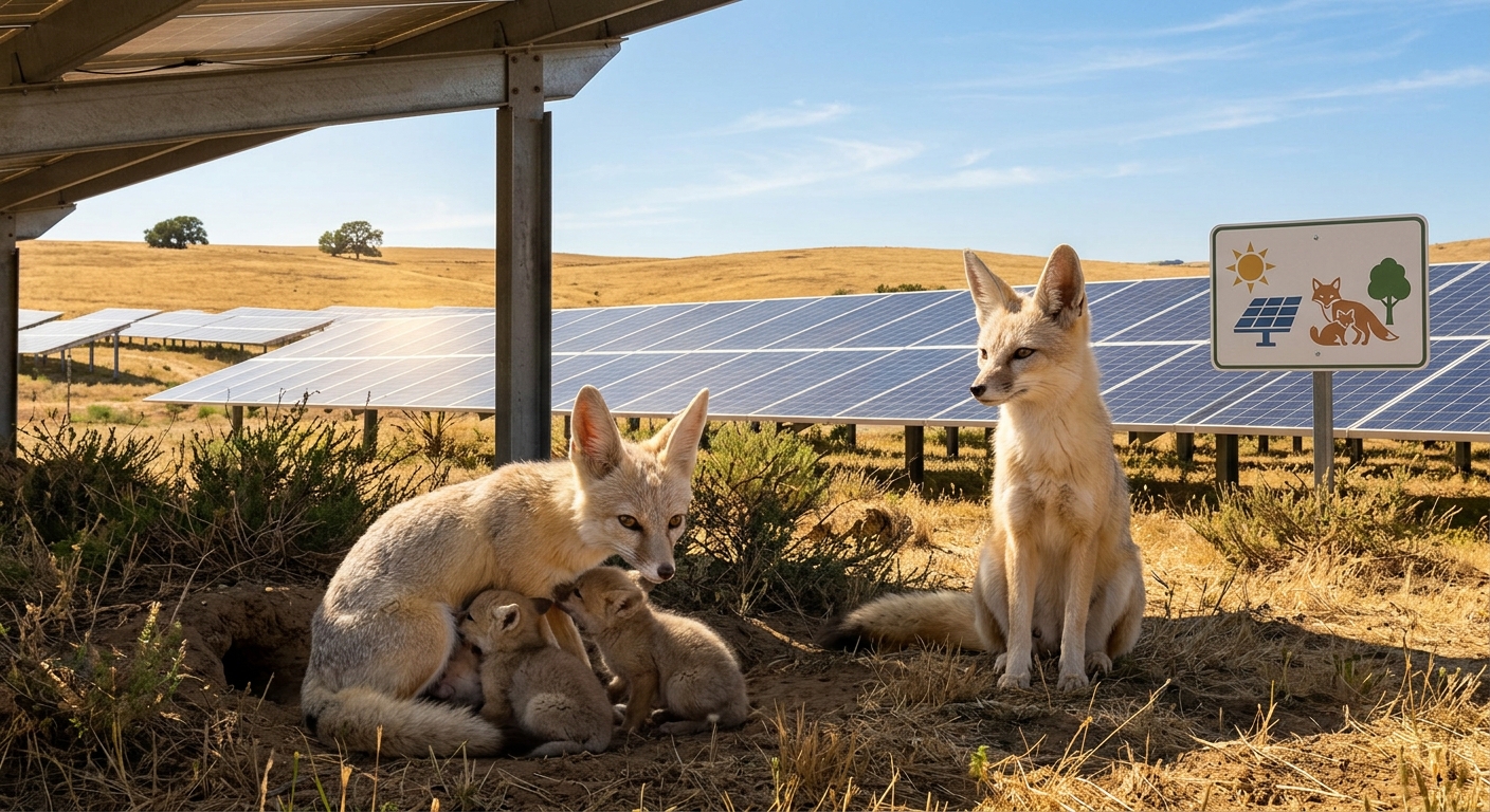 太陽光発電が救世主に?絶滅危惧種キツネが大規模ソーラーファームで繁殖する驚きの理由