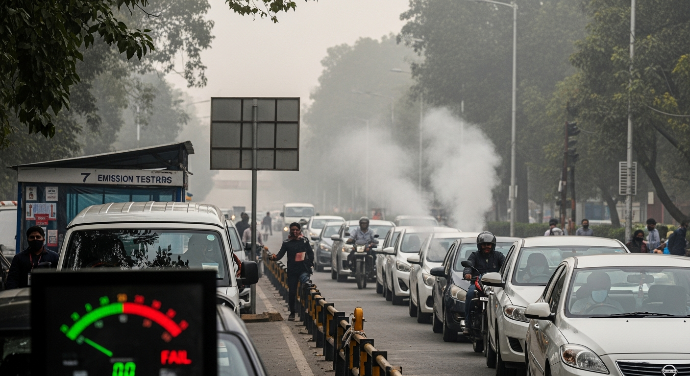 デリー大気汚染対策:4日間で21万件以上のPUC発行、1万台が基準値超え