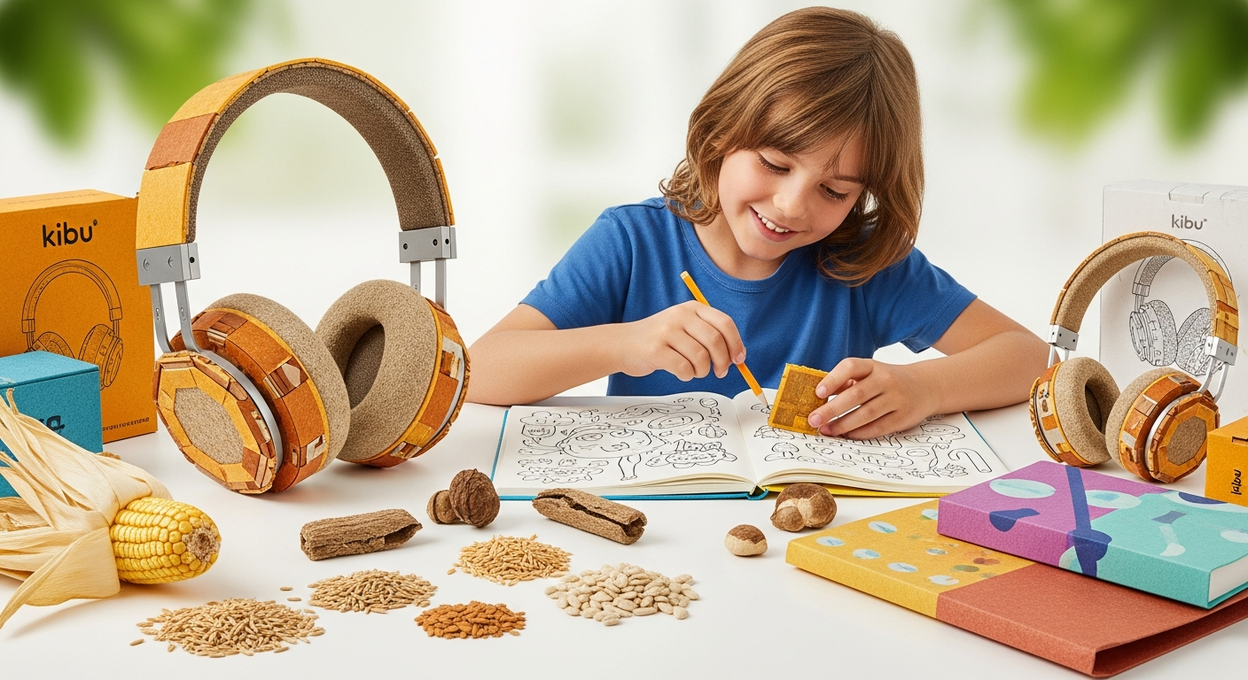子供の創造力を育む!農業廃棄物から生まれた「Kibuヘッドフォン」のサステナブルな秘密